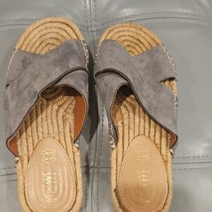 MI.lM Elegant Gray Espadrille Sandals